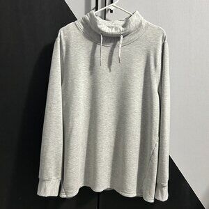 QUINCE Super Soft Fleece Mock Neck Pullover Heather Gray Women's Size XL